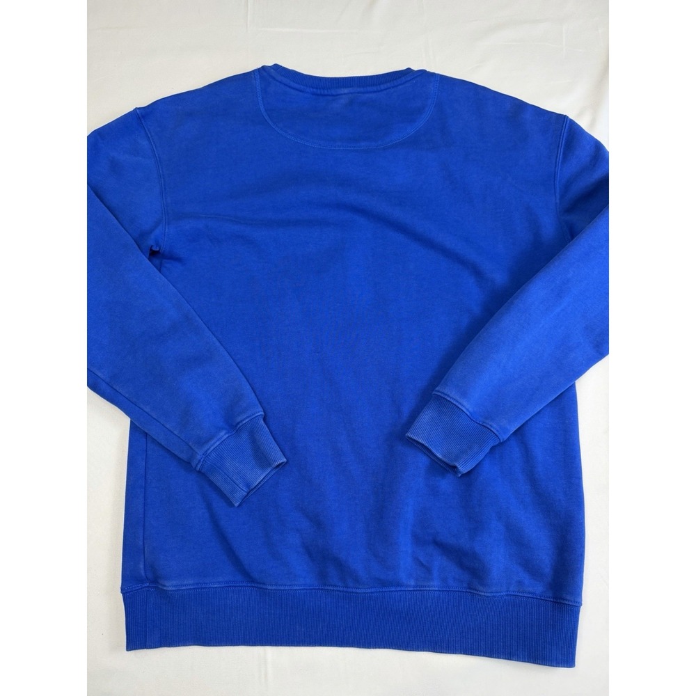 KU Jayhawks Gameday Social Sweatshirt Mens L Blue Embossed Crewneck Faded Look - Picture 4 of 6